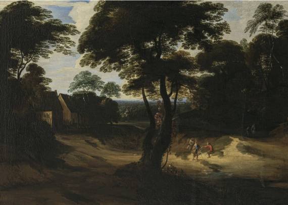 High Tree in a Glade near a Village
