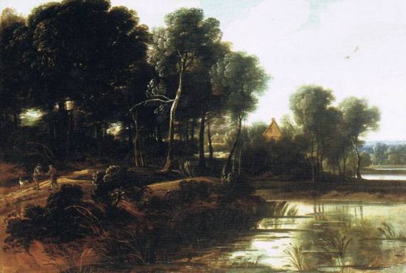 Forest Landscape with Ponds