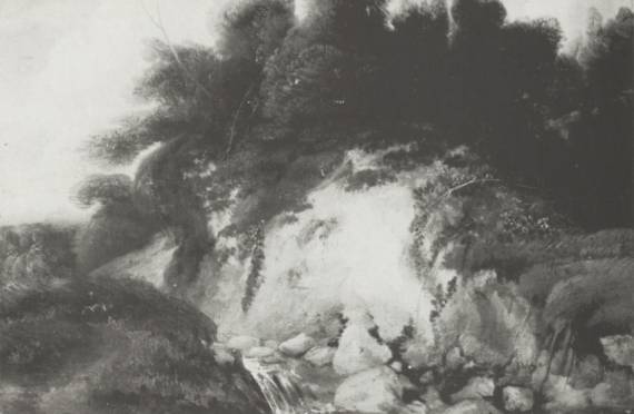 Wooded Landscape with a Small Waterfall