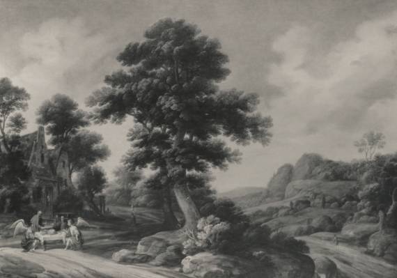 Landscape with Sitting Angels