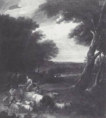 A Woman on a Donkey and a Herdsman with his Flock 