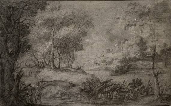 Forest Landscape with Figures and a Ruin in the Distance